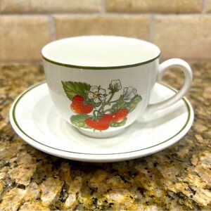 4 TIFFANY & CO. Staffordshire Gardens cups & saucers by Johnson Brothers